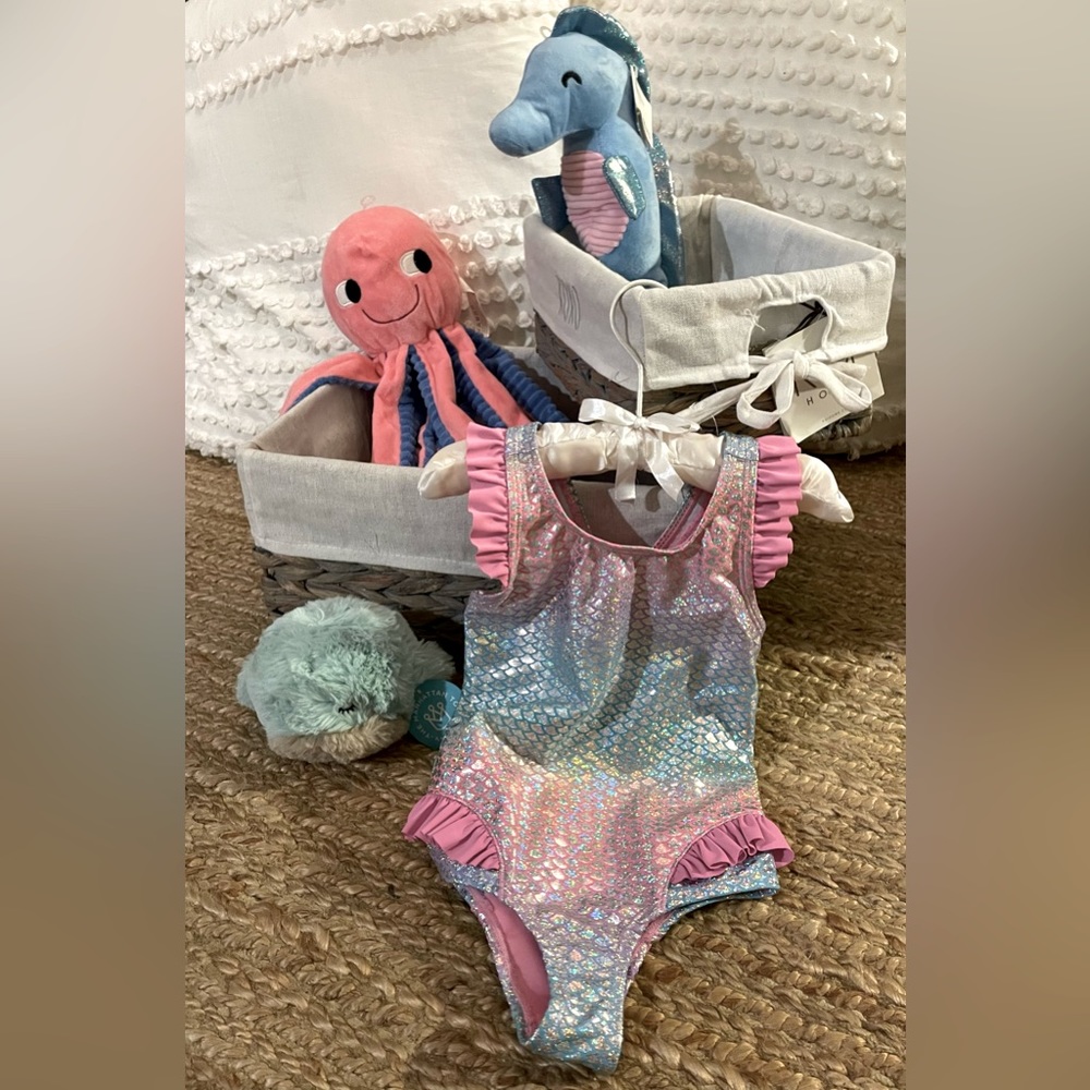 SWEET PINEAPPLE - one piece toddlers swimsuit with ruffles - NWT